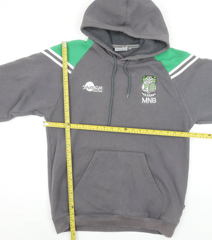 Samurai Sportswear Men's Grey Pullover Hoodie Size M Rugby Embroidered Logo