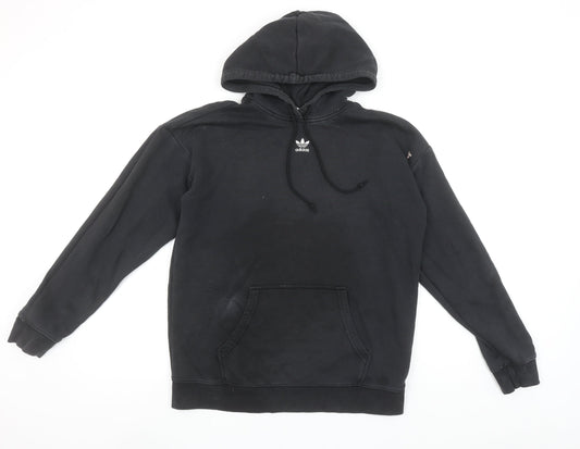 Adidas Men's Black Pullover Hoodie Size S Cotton Blend Sportswear