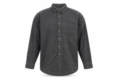 Trader Bay Men's Grey Cotton Long Sleeve Button-Up Shirt Size L