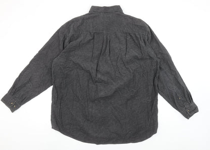 Trader Bay Men's Grey Cotton Long Sleeve Button-Up Shirt Size L