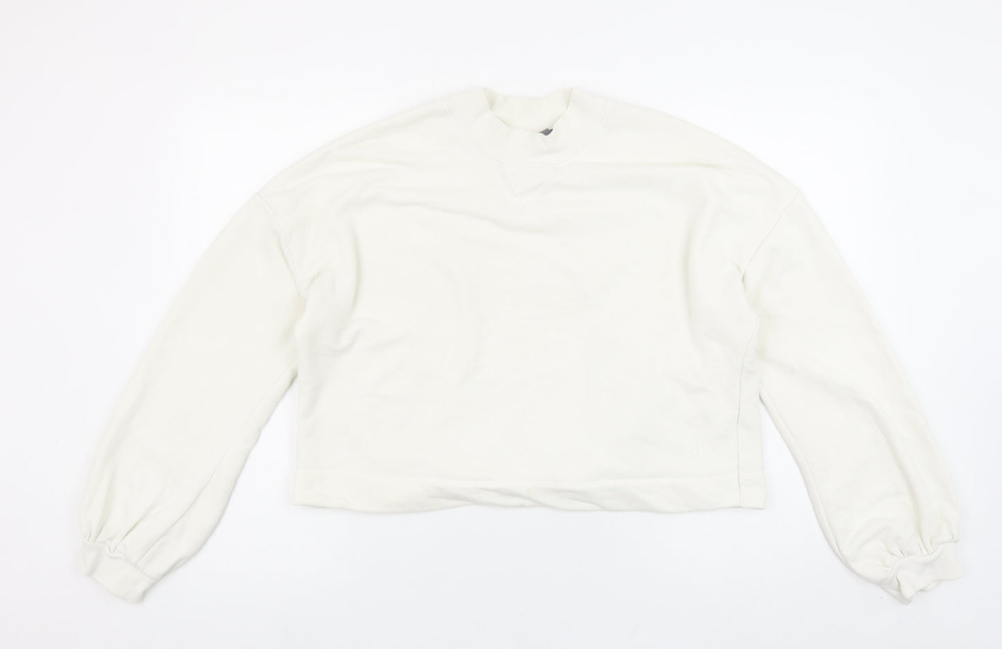 Sweaty Betty Women White Cotton Blend Backless Pullover Sweatshirt L