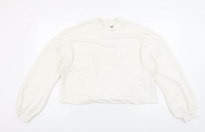 Sweaty Betty Women White Cotton Blend Backless Pullover Sweatshirt L