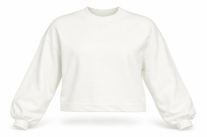 Sweaty Betty Women White Cotton Blend Backless Pullover Sweatshirt L