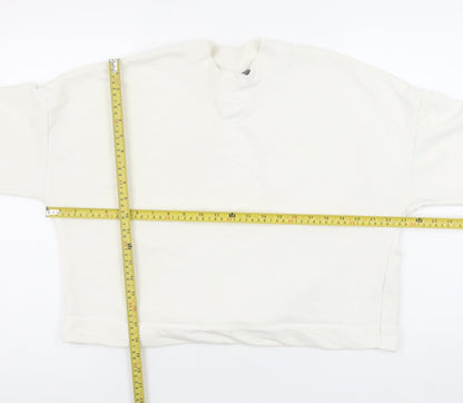 Sweaty Betty Women White Cotton Blend Backless Pullover Sweatshirt L