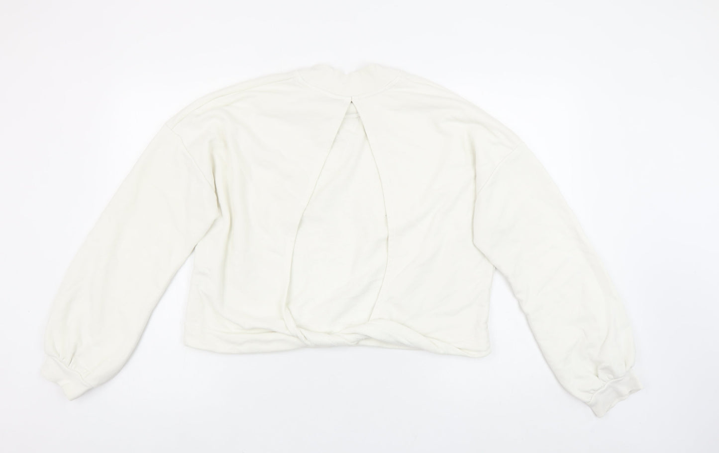 Sweaty Betty Women White Cotton Blend Backless Pullover Sweatshirt L