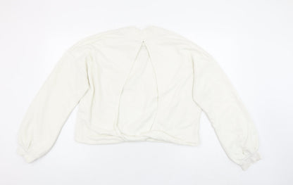 Sweaty Betty Women White Cotton Blend Backless Pullover Sweatshirt L