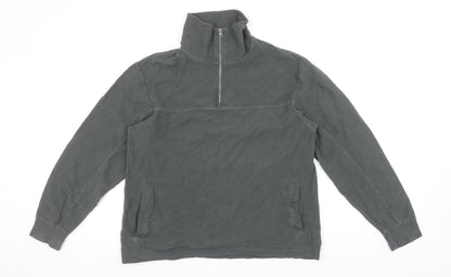 Zara Women’s Grey 1/2 Zip Pullover Sweatshirt Size S