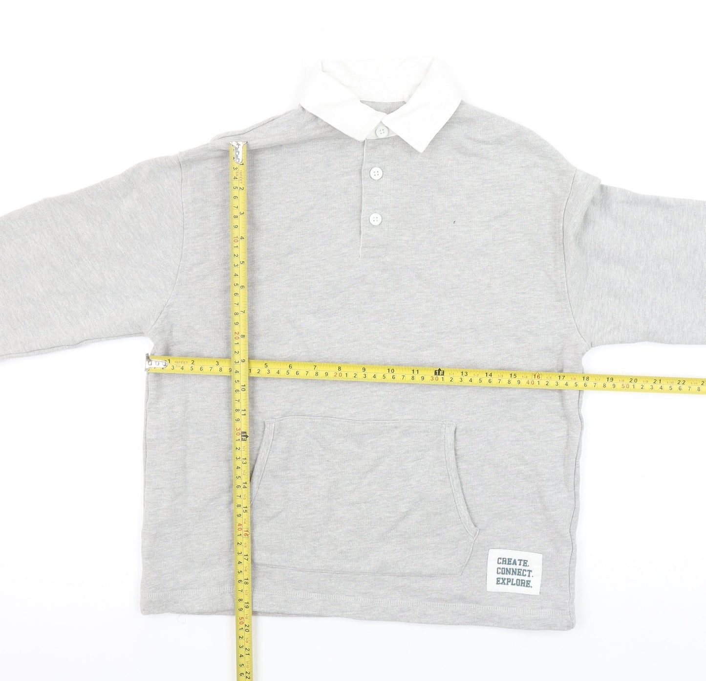 John Lewis Boys Grey Collared Henley Sweatshirt 11 Years