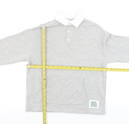 John Lewis Boys Grey Collared Henley Sweatshirt 11 Years