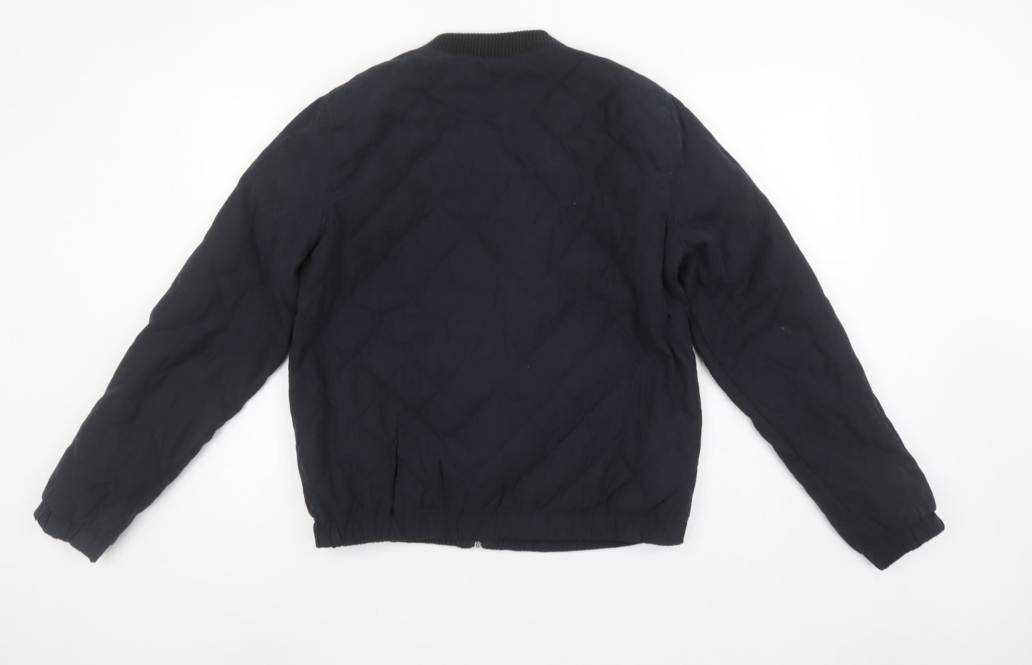 Jacqueline de Yong Women Black L Quilted Bomber Jacket Lightweight Casual