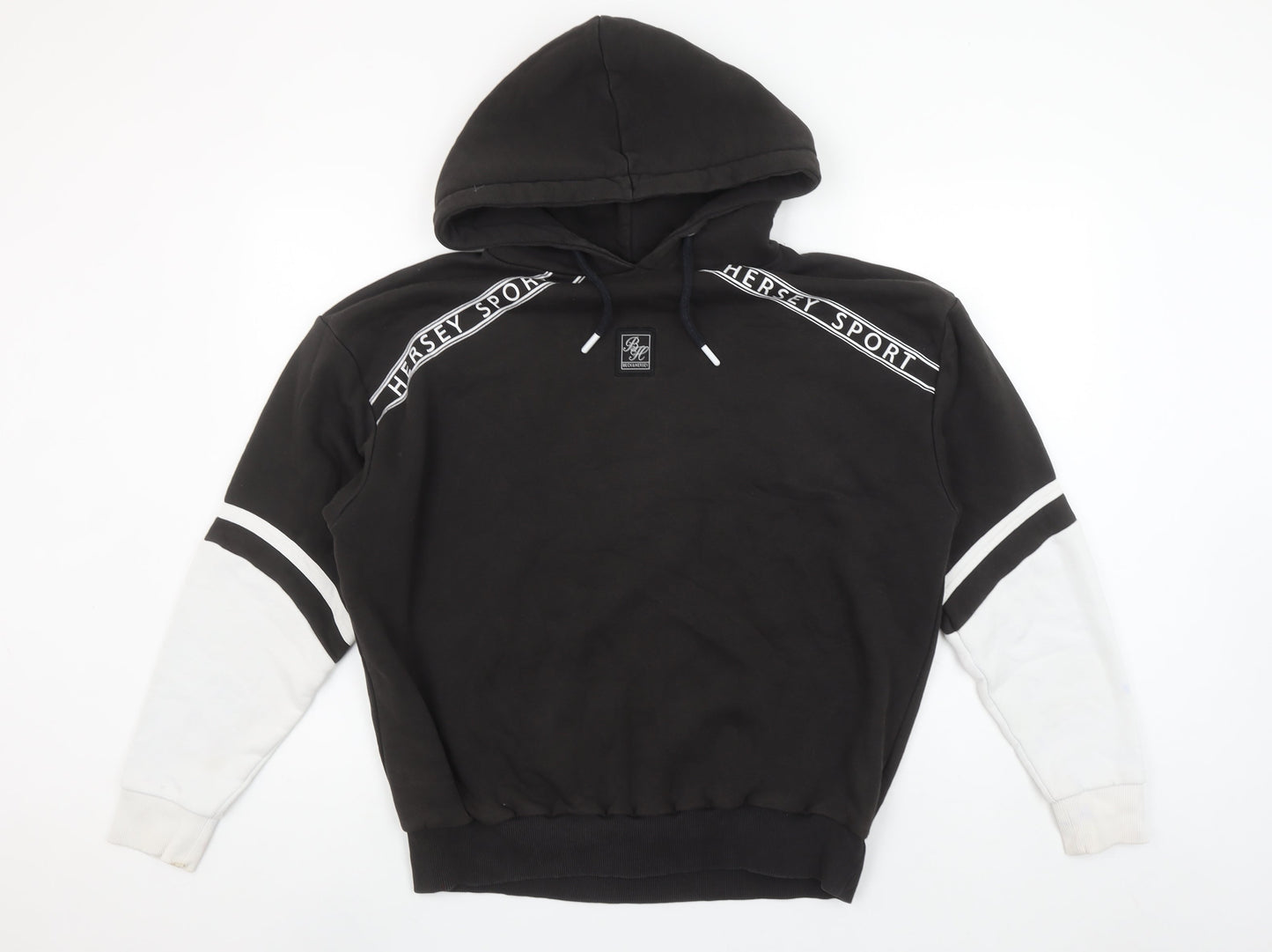 Beck & Hersey Men's Black Hoodie Pullover Logo Sports Style Size M