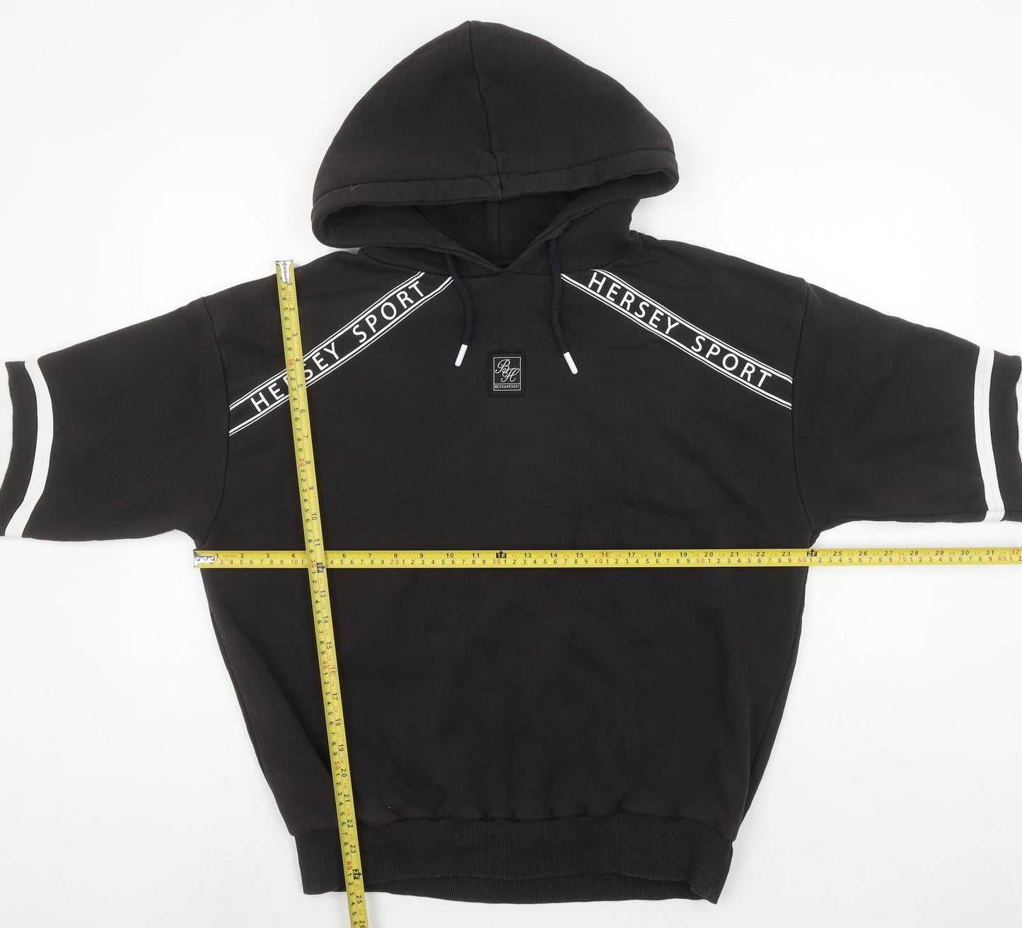 Beck & Hersey Men's Black Hoodie Pullover Logo Sports Style Size M