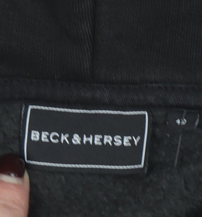 Beck & Hersey Men's Black Hoodie Pullover Logo Sports Style Size M