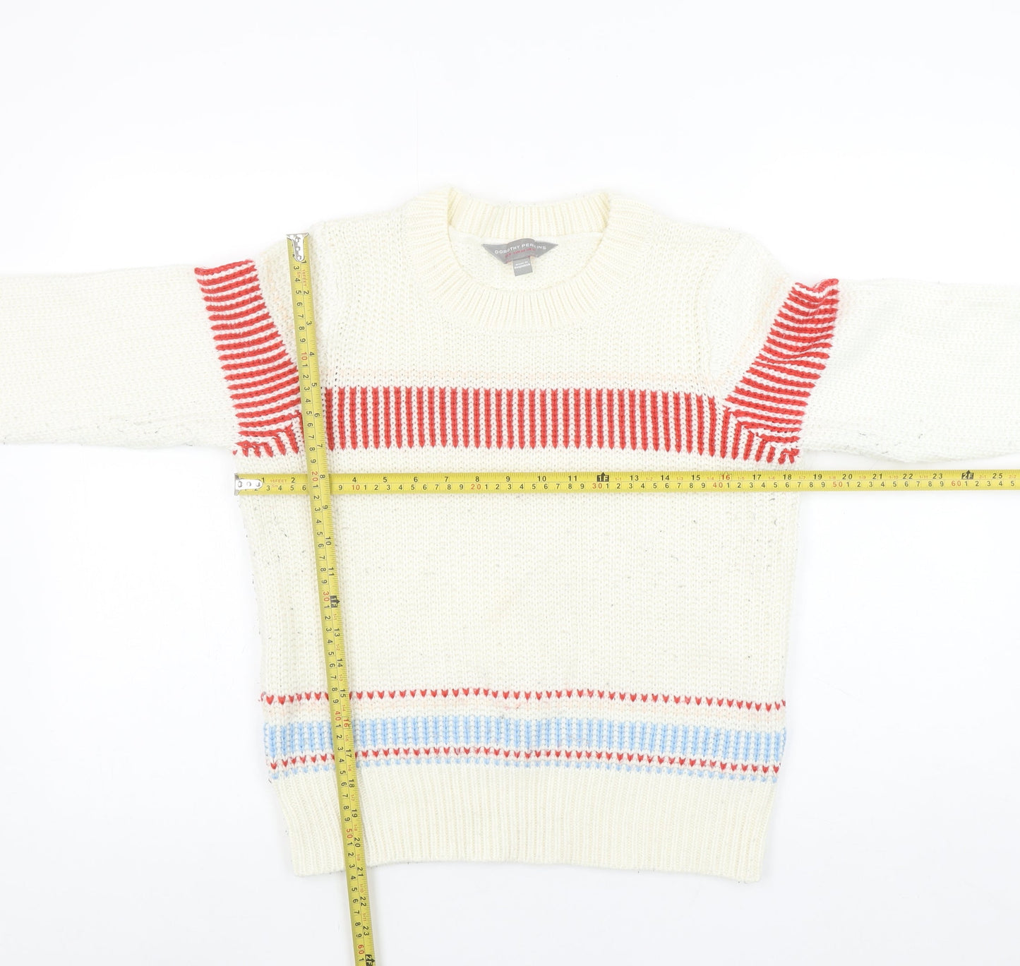 Dorothy Perkins Women’s Ivory Red Stripe Knit Jumper UK 12