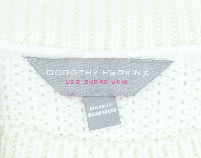 Dorothy Perkins Women’s Ivory Red Stripe Knit Jumper UK 12