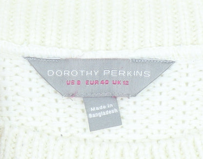 Dorothy Perkins Women’s Ivory Red Stripe Knit Jumper UK 12