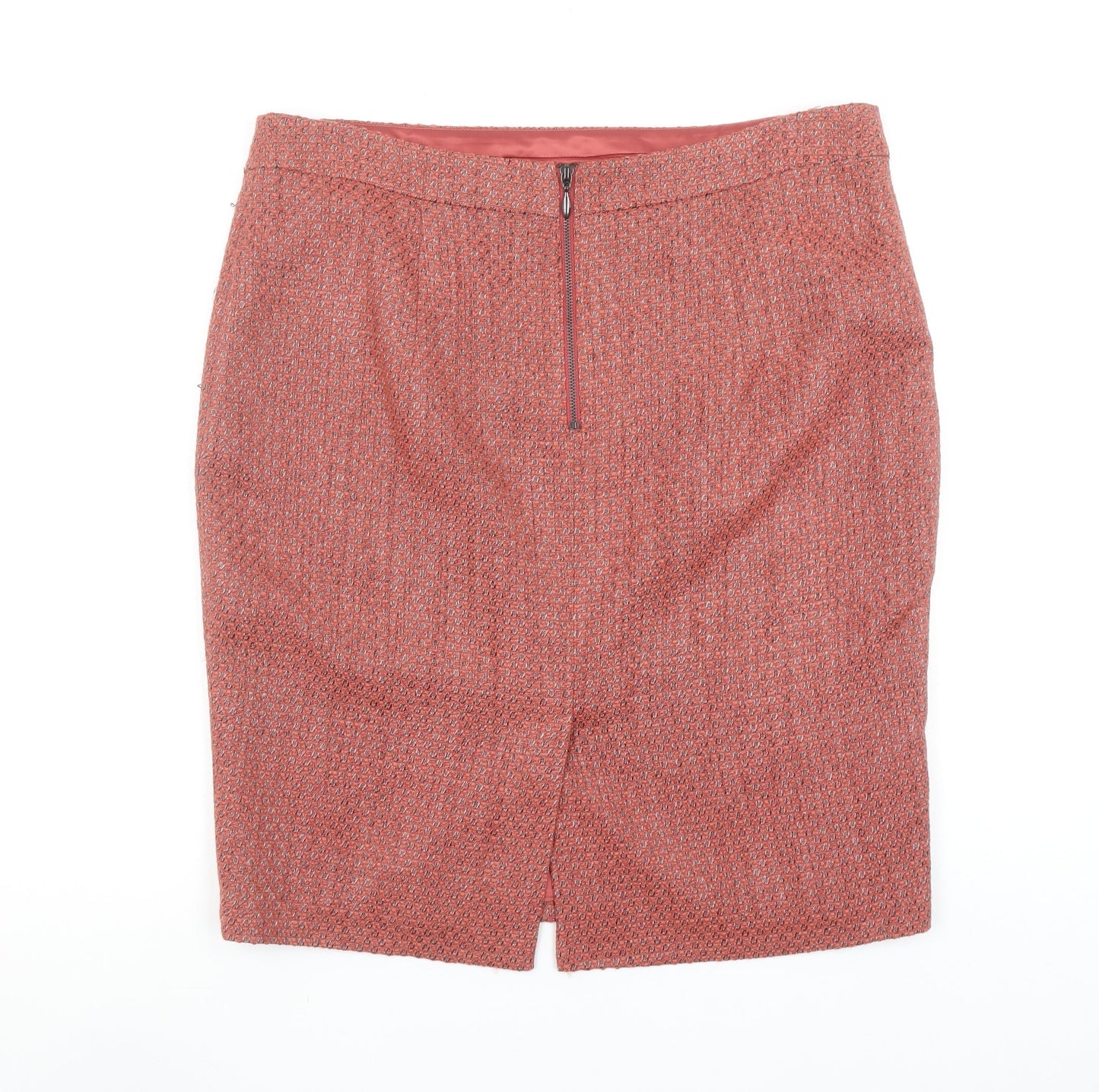 Marks and Spencer Women Red Knee Length Tweed Pencil Skirt Size 16