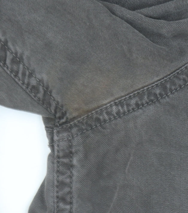 Womens UK Size M Superdry Grey Military Button-Up