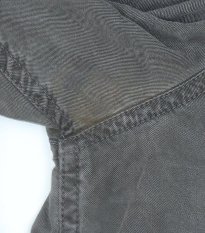 Womens UK Size M Superdry Grey Military Button-Up