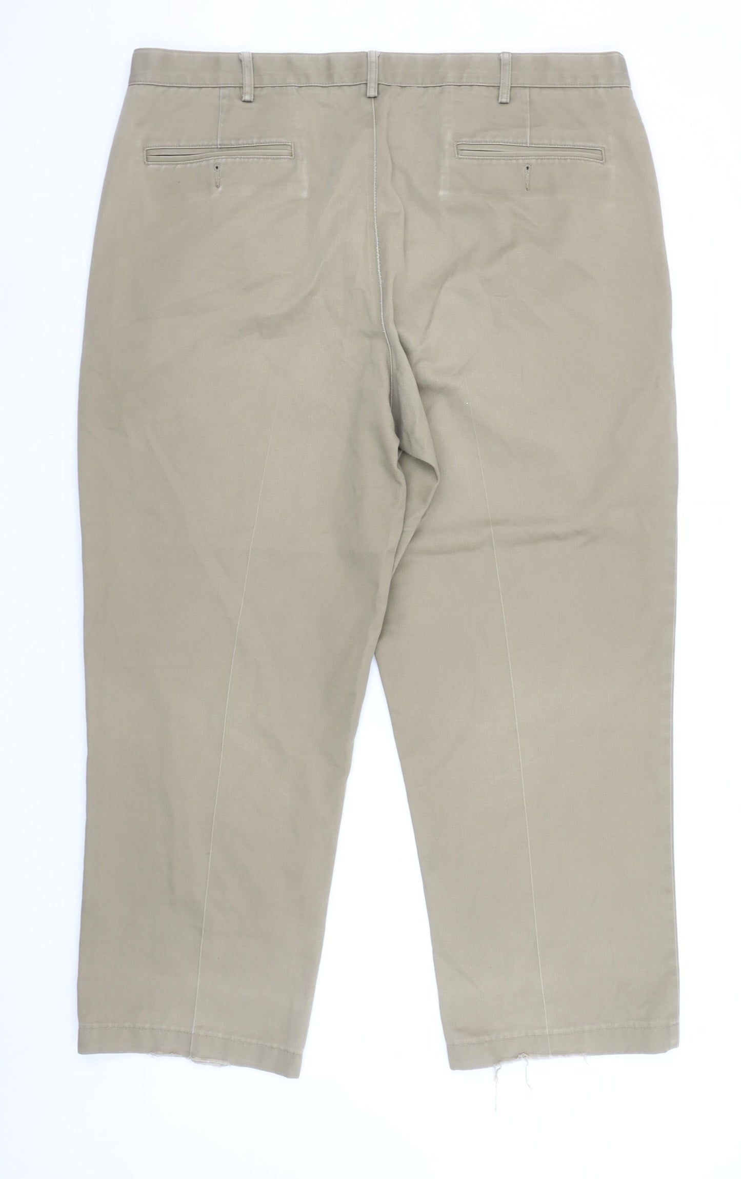 Lands' End Men's Beige Chino Trousers Size 40 Classic Fit