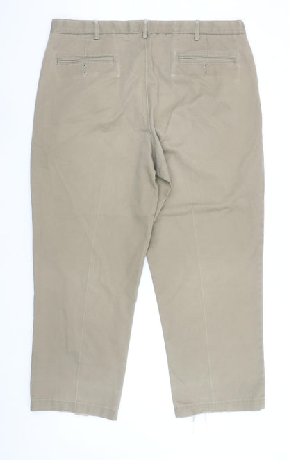 Lands' End Men's Beige Chino Trousers Size 40 Classic Fit