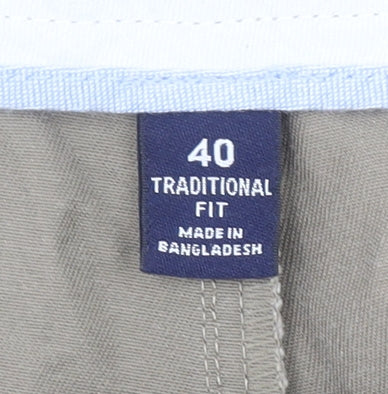 Lands' End Men's Beige Chino Trousers Size 40 Classic Fit