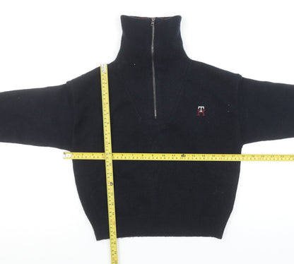 Tommy Hilfiger Girls Navy 1/2 Zip Jumper Size 140 Full Zip Knitwear