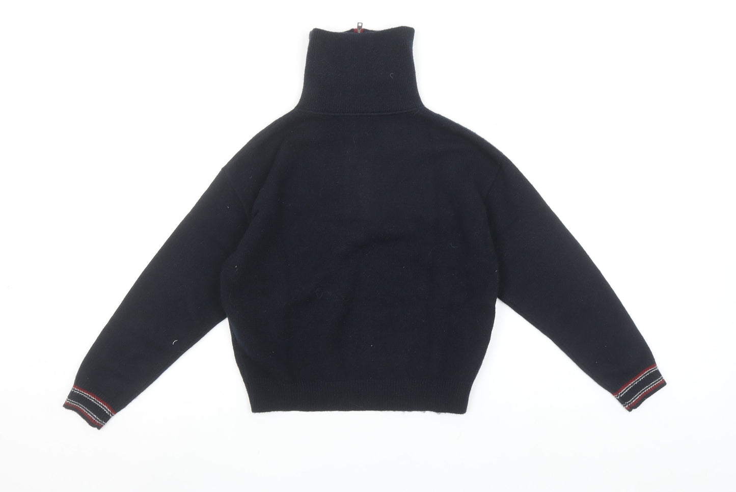 Tommy Hilfiger Girls Navy 1/2 Zip Jumper Size 140 Full Zip Knitwear