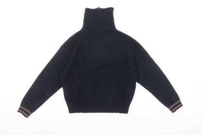 Tommy Hilfiger Girls Navy 1/2 Zip Jumper Size 140 Full Zip Knitwear