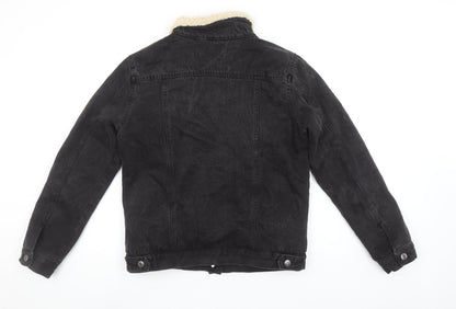 Glassons Women’s Black Denim Sherpa Lined Jacket Size 10