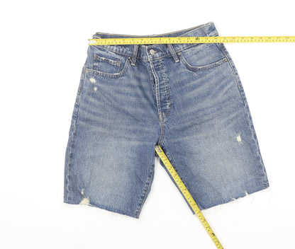 GAP Mens Blue Denim Bermuda Shorts Size 29 Distressed Casual Style