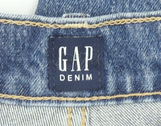 GAP Mens Blue Denim Bermuda Shorts Size 29 Distressed Casual Style