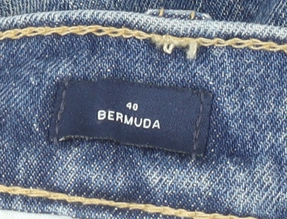 GAP Mens Blue Denim Bermuda Shorts Size 29 Distressed Casual Style