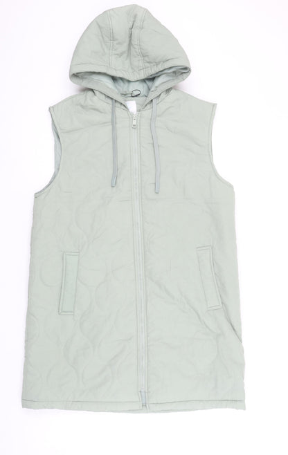 Primark Womens Green Quilted Hooded Waistcoat M