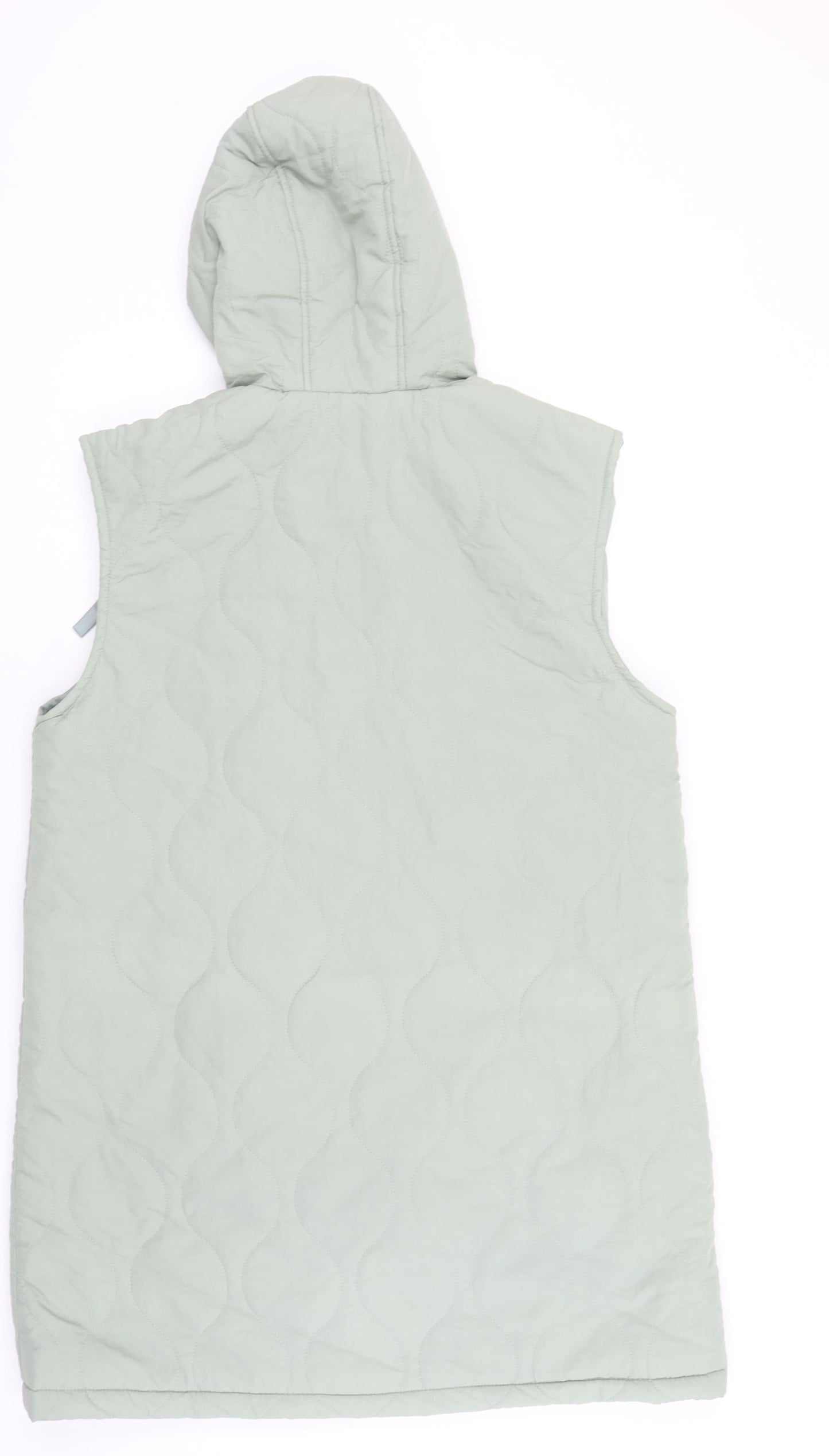 Primark Womens Green Quilted Hooded Waistcoat M