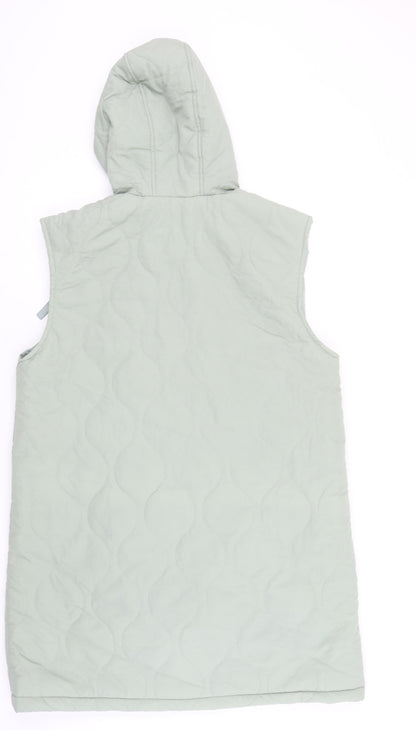 Primark Womens Green Quilted Hooded Waistcoat M