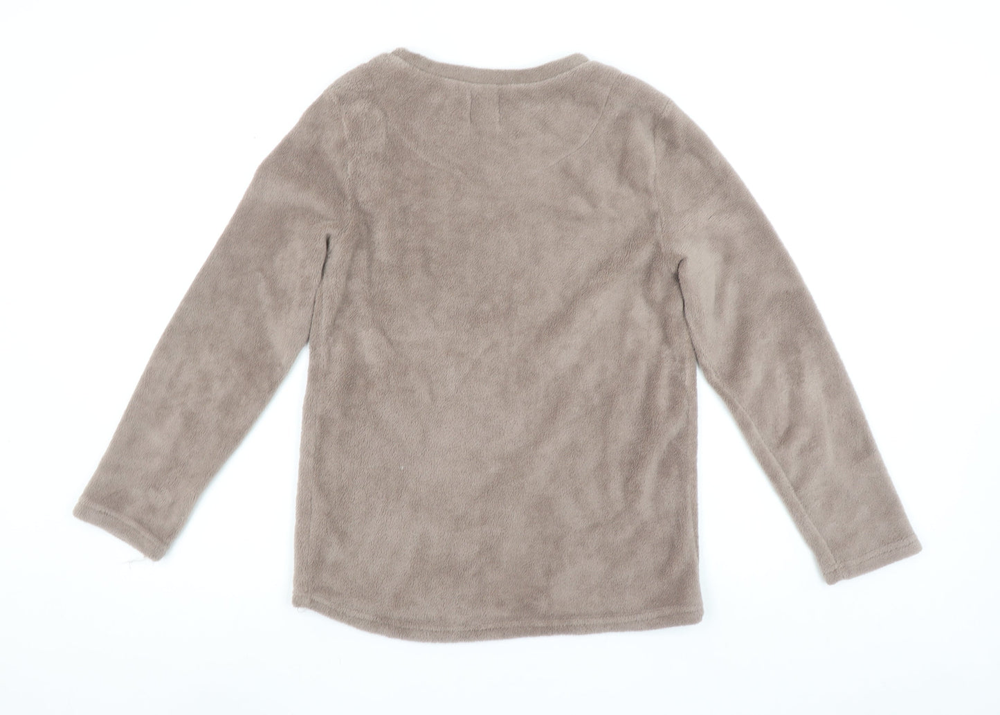 Disney Bambi Brown Fleece Pyjama Top Women XS Long Sleeve
