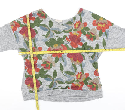 Bellambie Women's Grey Floral Tunic Blouse XL Relaxed Fit 3/4 Sleeve