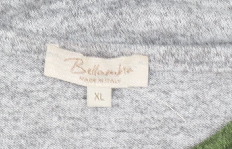 Bellambie Women's Grey Floral Tunic Blouse XL Relaxed Fit 3/4 Sleeve