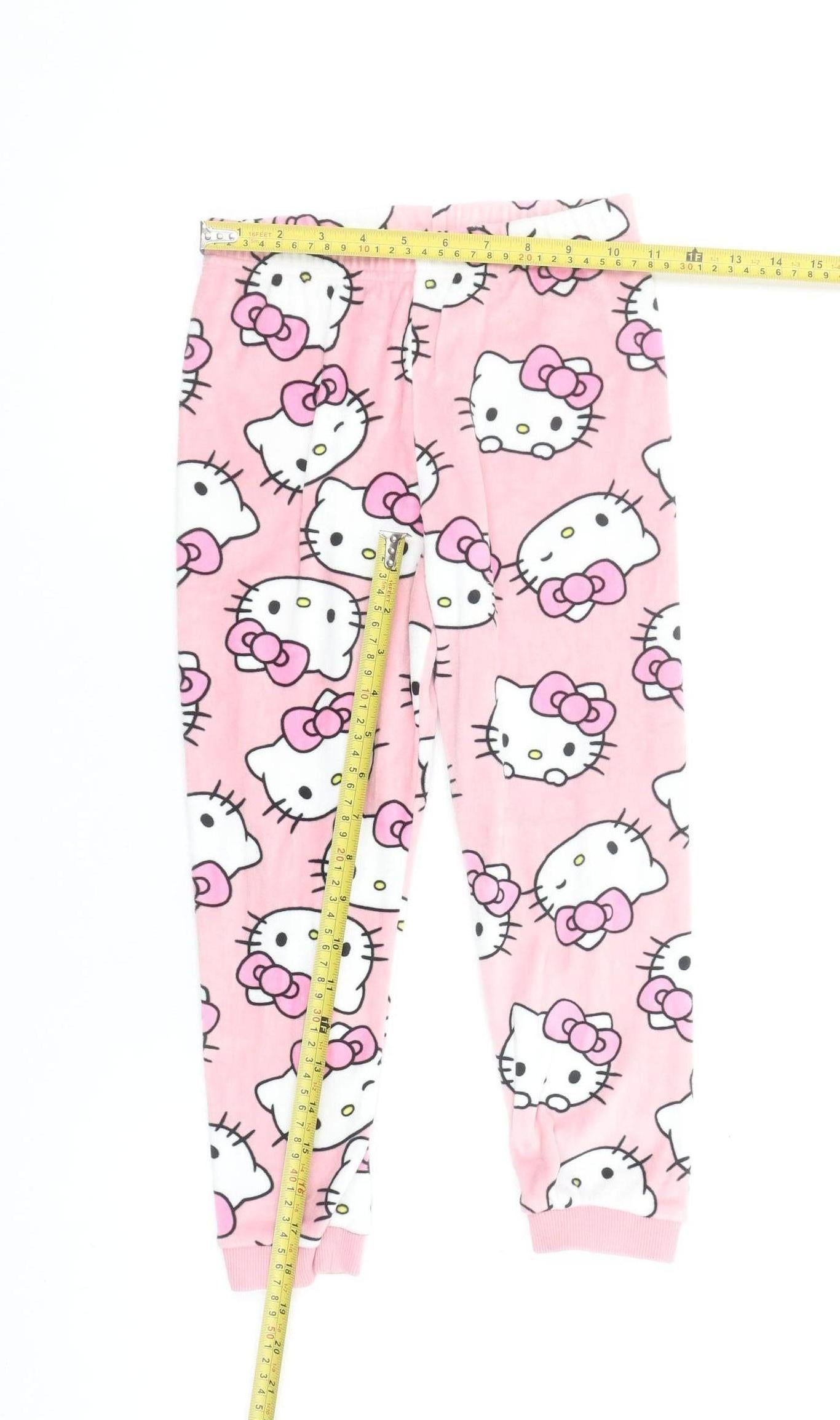 Marks and Spencer Girls Pink Hello Kitty Pyjama Pants 5-6 Years Fleece