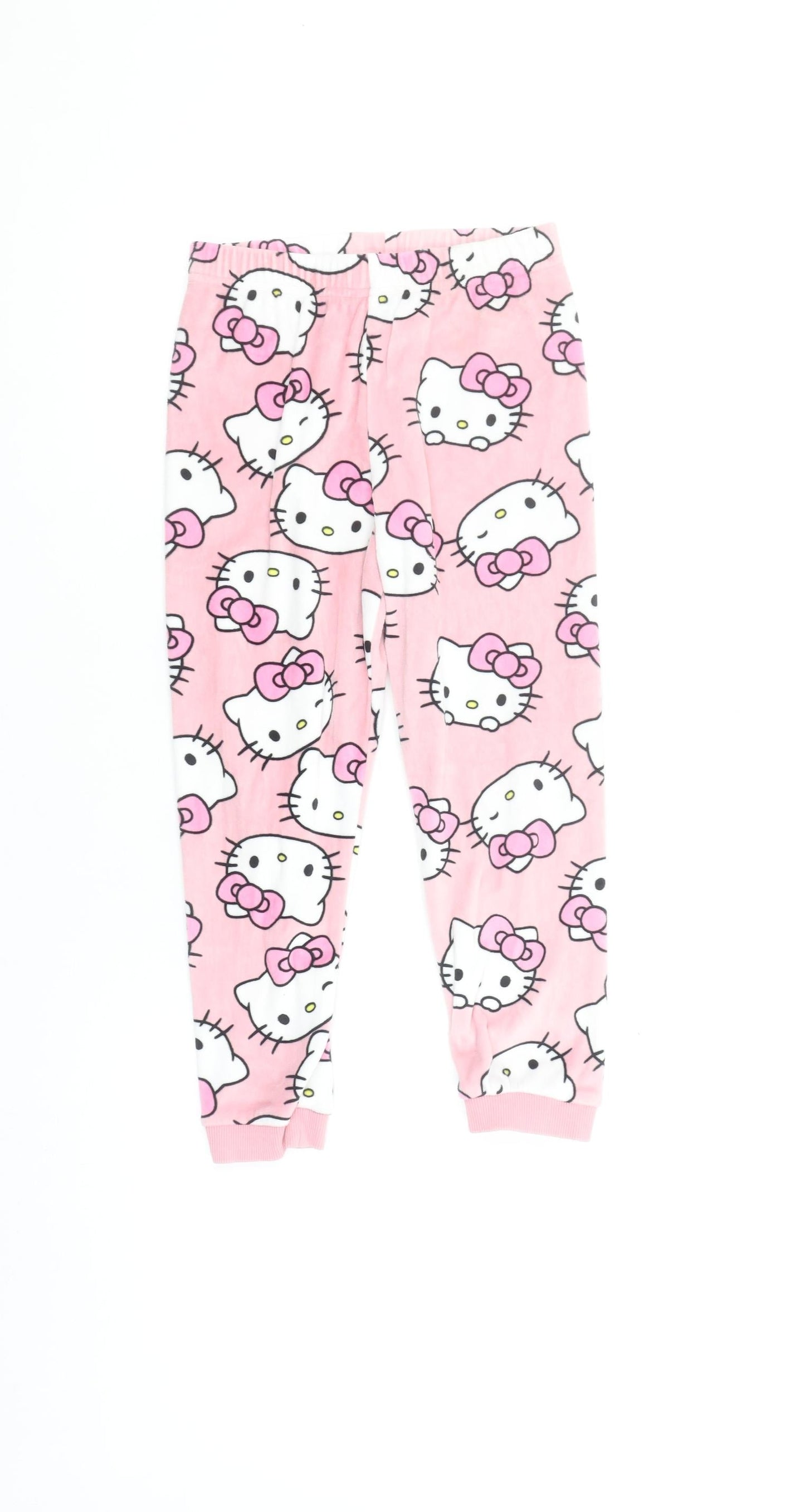 Marks and Spencer Girls Pink Hello Kitty Pyjama Pants 5-6 Years Fleece