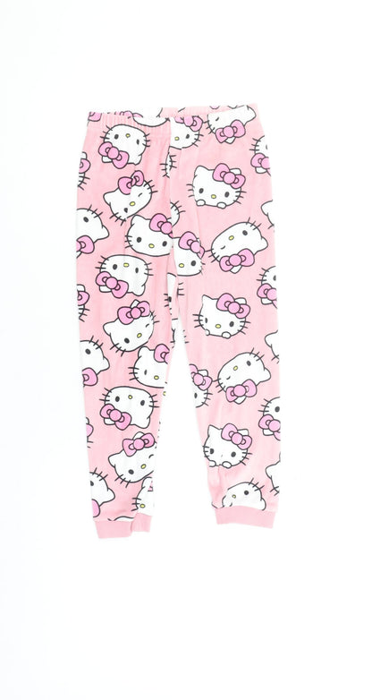 Marks and Spencer Girls Pink Hello Kitty Pyjama Pants 5-6 Years Fleece