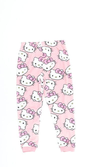 Marks and Spencer Girls Pink Hello Kitty Pyjama Pants 5-6 Years Fleece