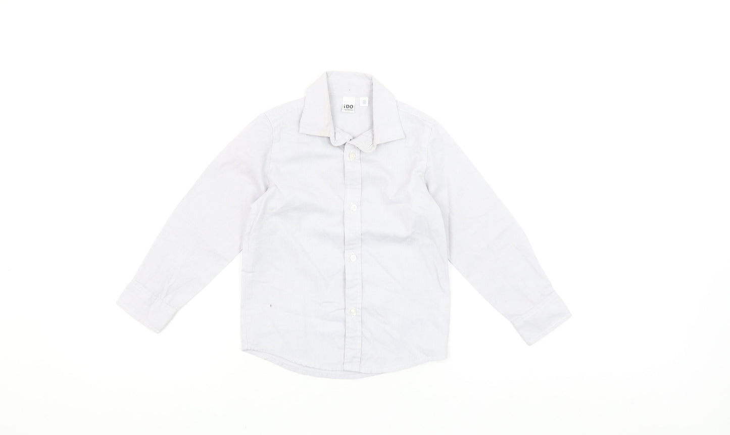 iDO Boys White 4 Years Button-Up Long Sleeve Cotton Shirt