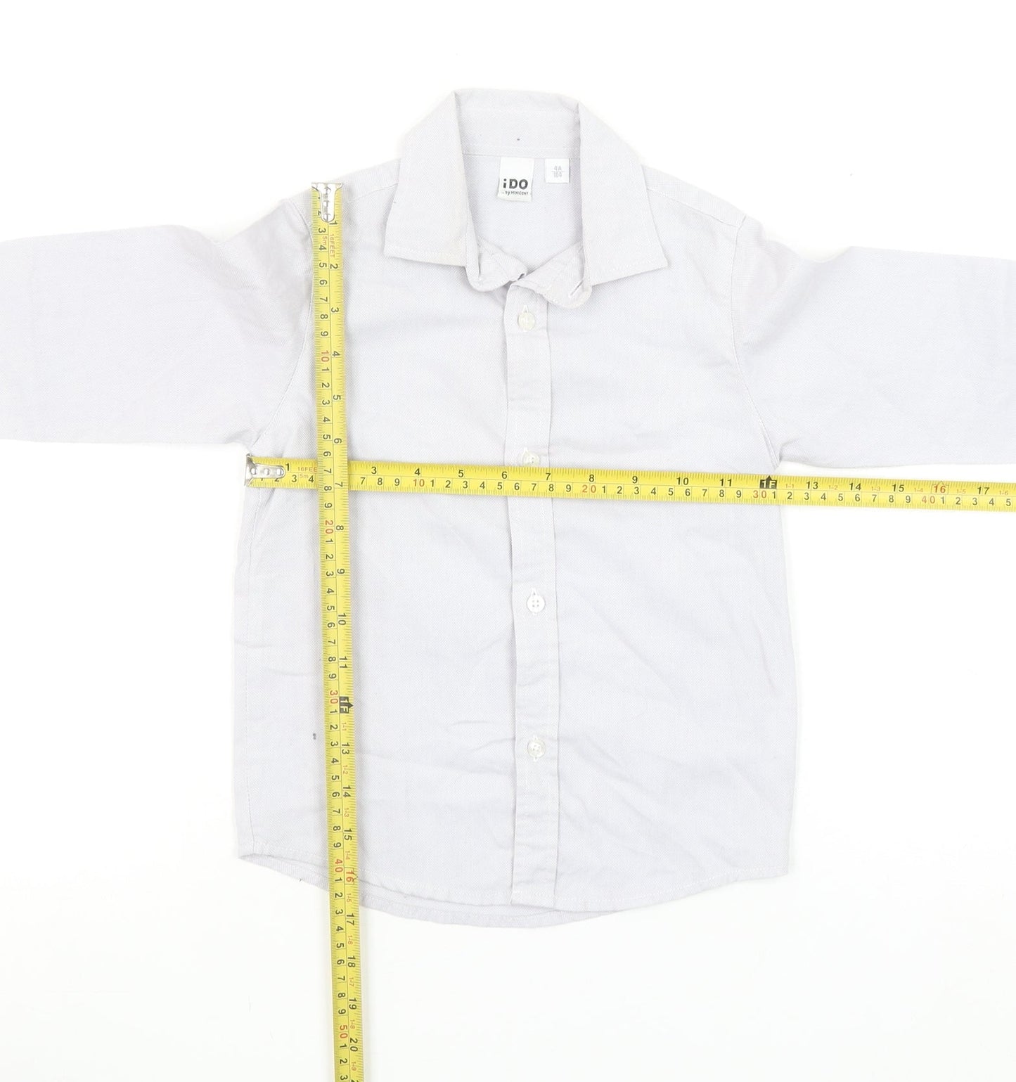 iDO Boys White 4 Years Button-Up Long Sleeve Cotton Shirt