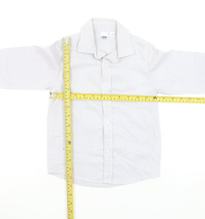 iDO Boys White 4 Years Button-Up Long Sleeve Cotton Shirt
