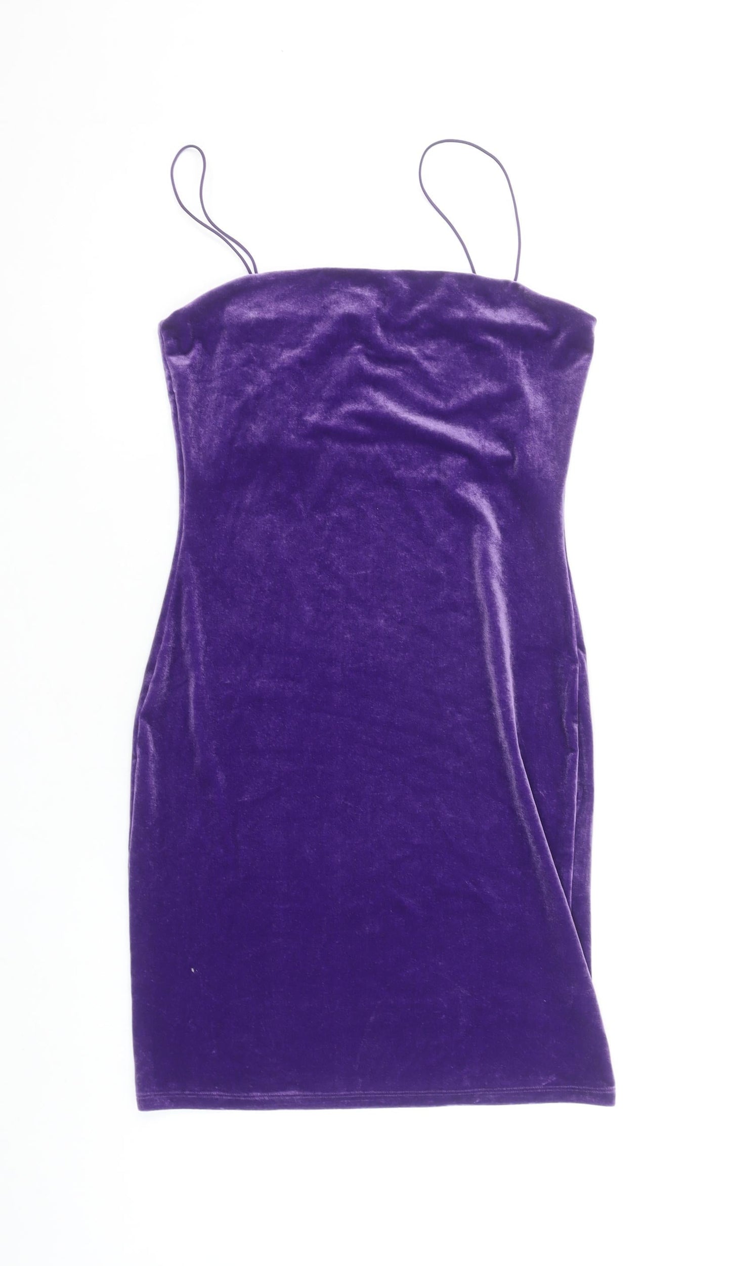 H&M Women’s Purple Velvet Bodycon Mini Dress Size 8