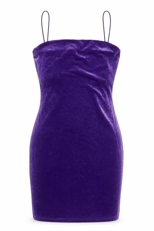 H&M Women’s Purple Velvet Bodycon Mini Dress Size 8