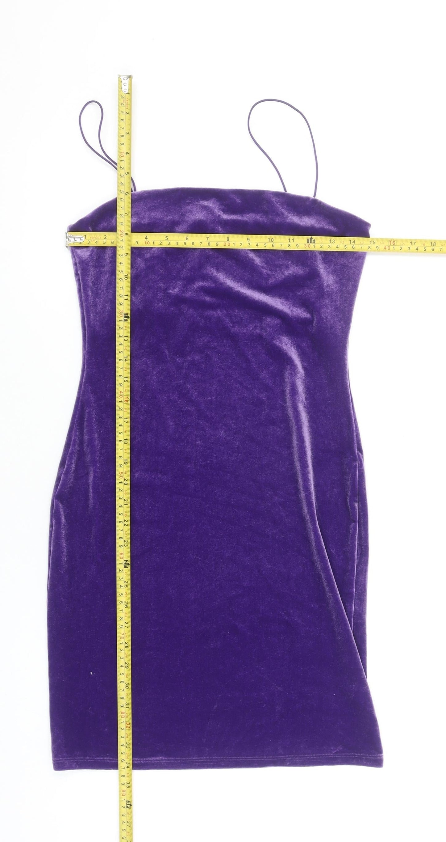 H&M Women’s Purple Velvet Bodycon Mini Dress Size 8