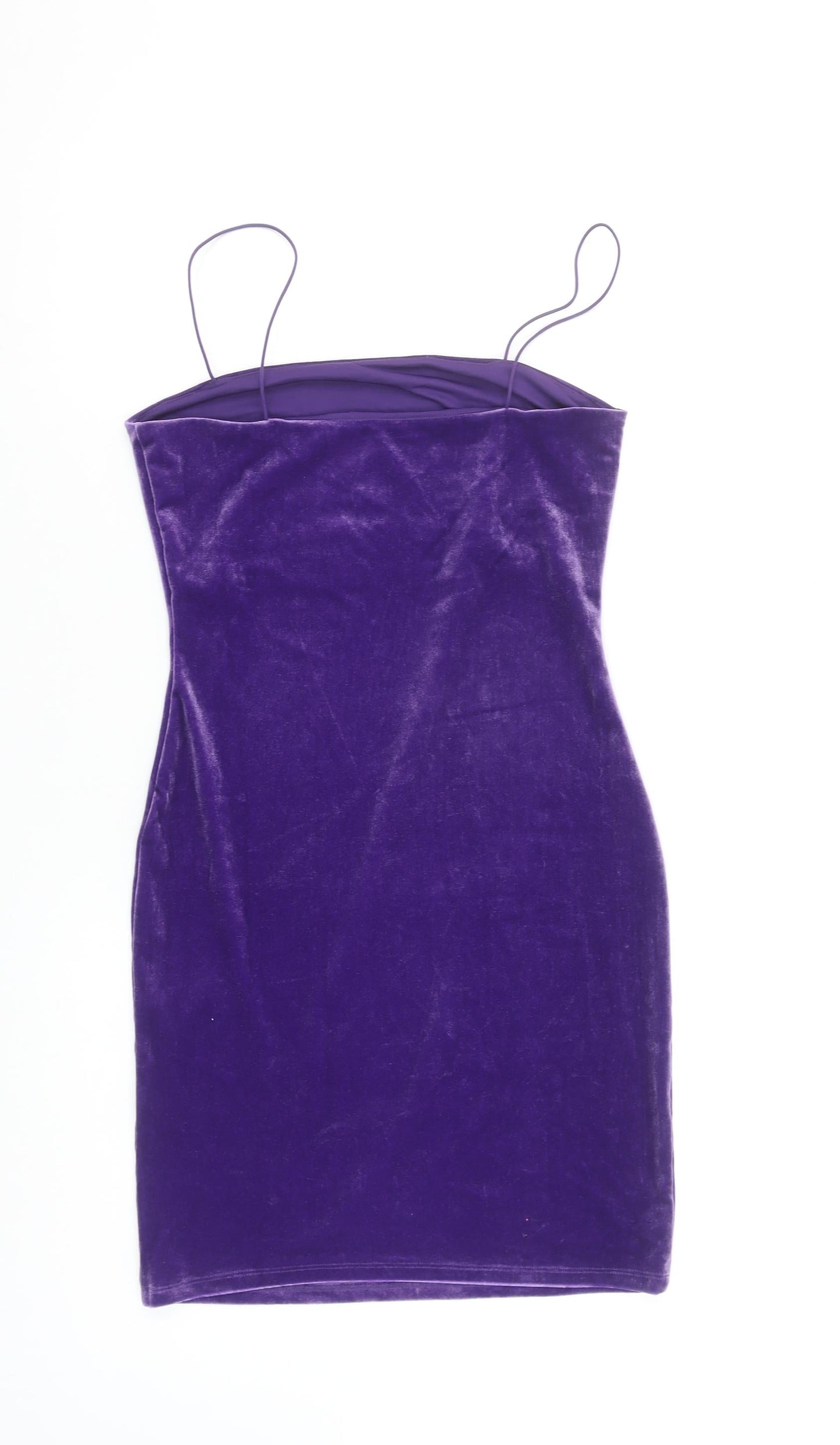 H&M Women’s Purple Velvet Bodycon Mini Dress Size 8